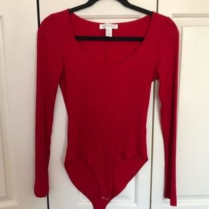 Forever 21  | Cherry Red Ribbed Bodysuit